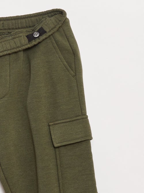 Calças de fato de treino em moletão liso com vários bolsos - Kiabi