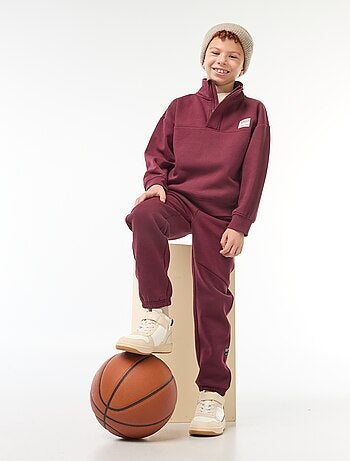 Calças de fato de treino em moletão liso