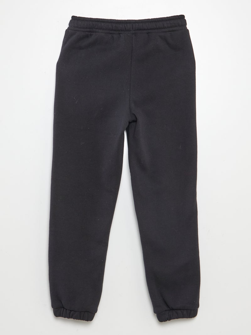 Calças de fato de treino em moletão Preto - Kiabi
