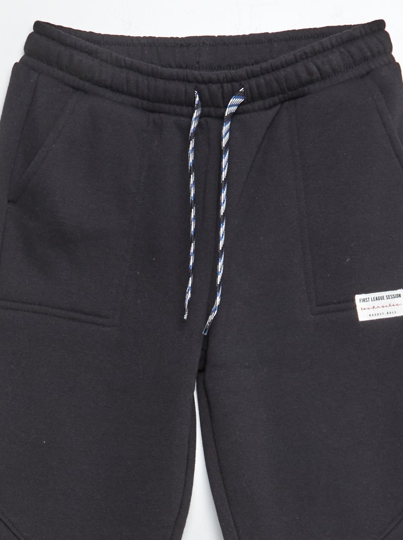 Calças de fato de treino em moletão Preto - Kiabi