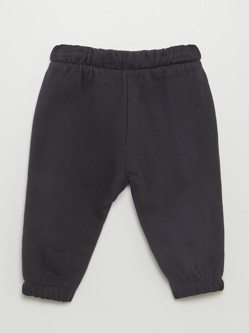 Calças de fato de treino em moletão Preto - Kiabi