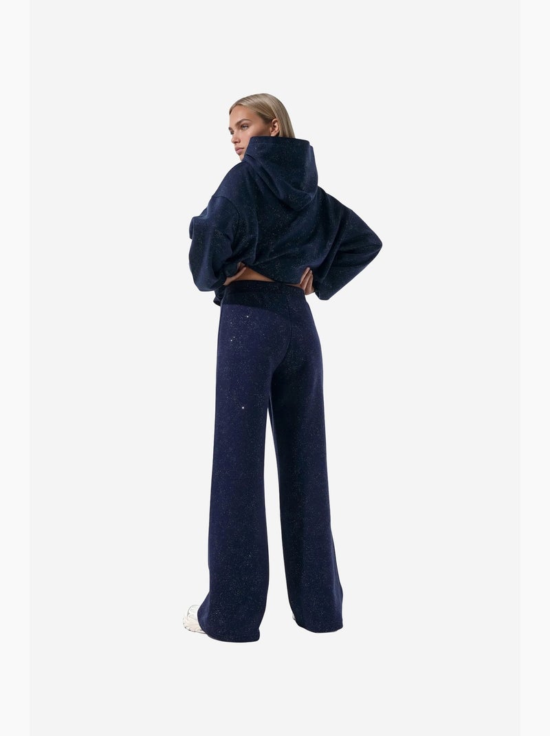Calças de fato de treino femininas de algodão e elastano busem Azul-marinho - Kiabi
