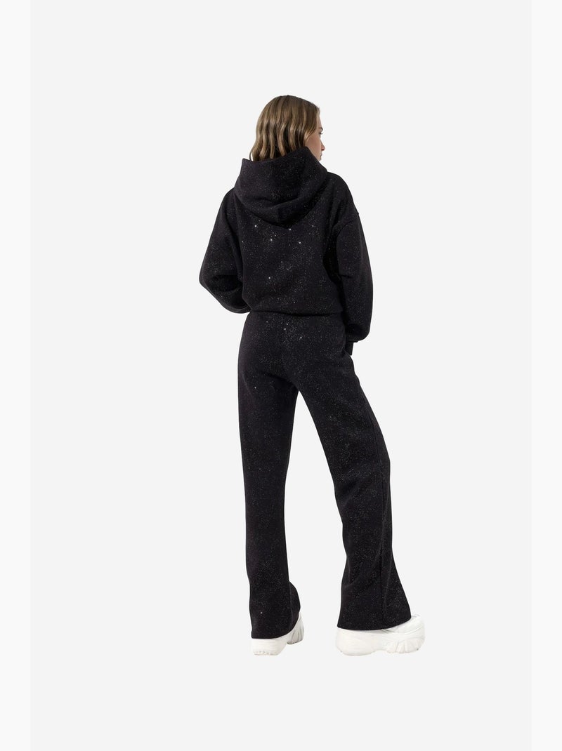 Calças de fato de treino femininas de algodão e elastano busem Preto - Kiabi