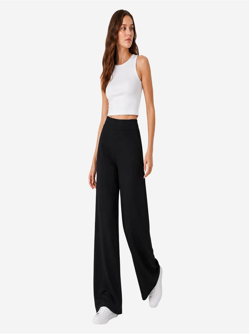 Calças de fato de treino femininas em mistura de viscose tommy Preto - Kiabi