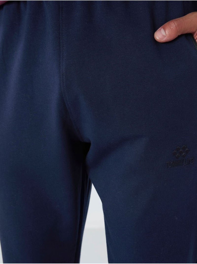 Calças de fato de treino jogger de homem com bolso com fecho tommy Azul-marinho - Kiabi