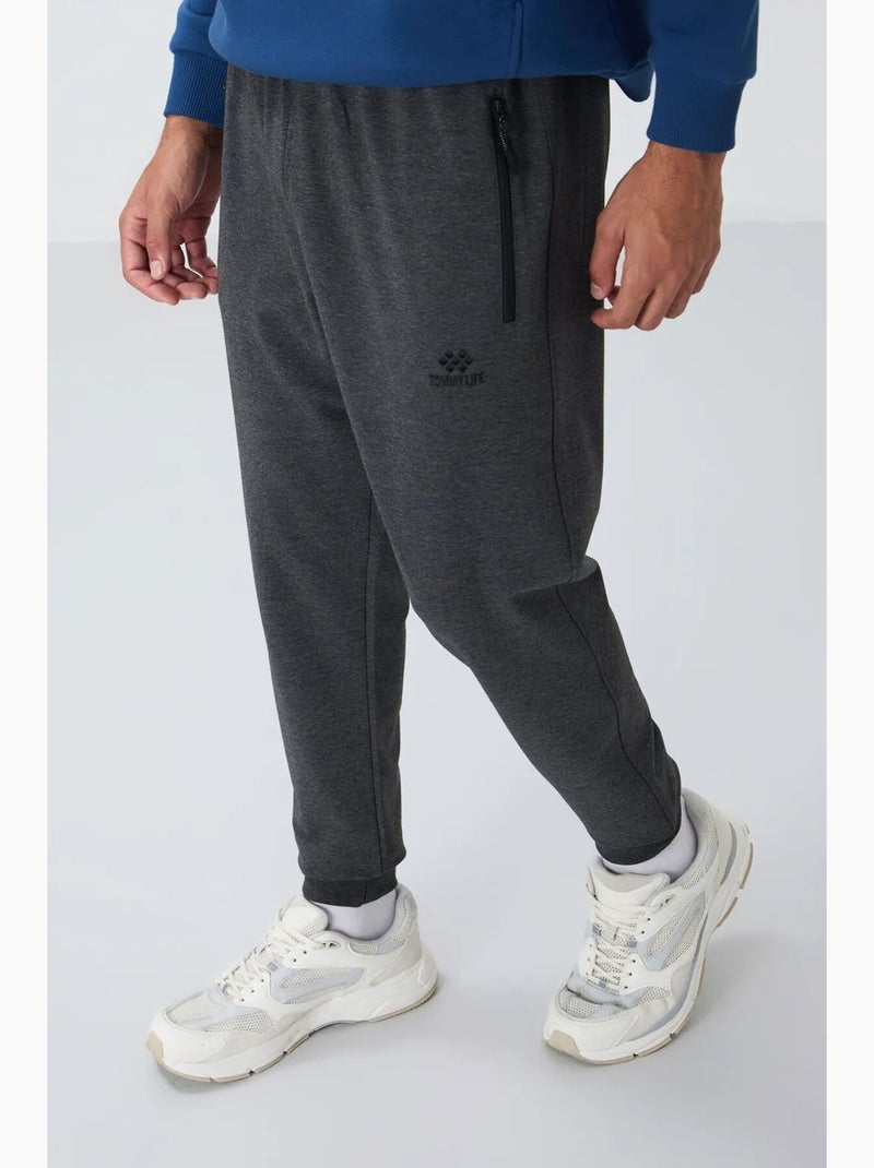 Calças de fato de treino jogger de homem com bolso com fecho tommy Cinza-preto - Kiabi