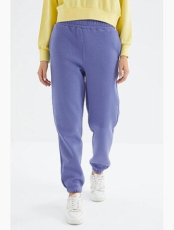 Calças de fato de treino jogger em fleece de cintura subida para mulher tommy