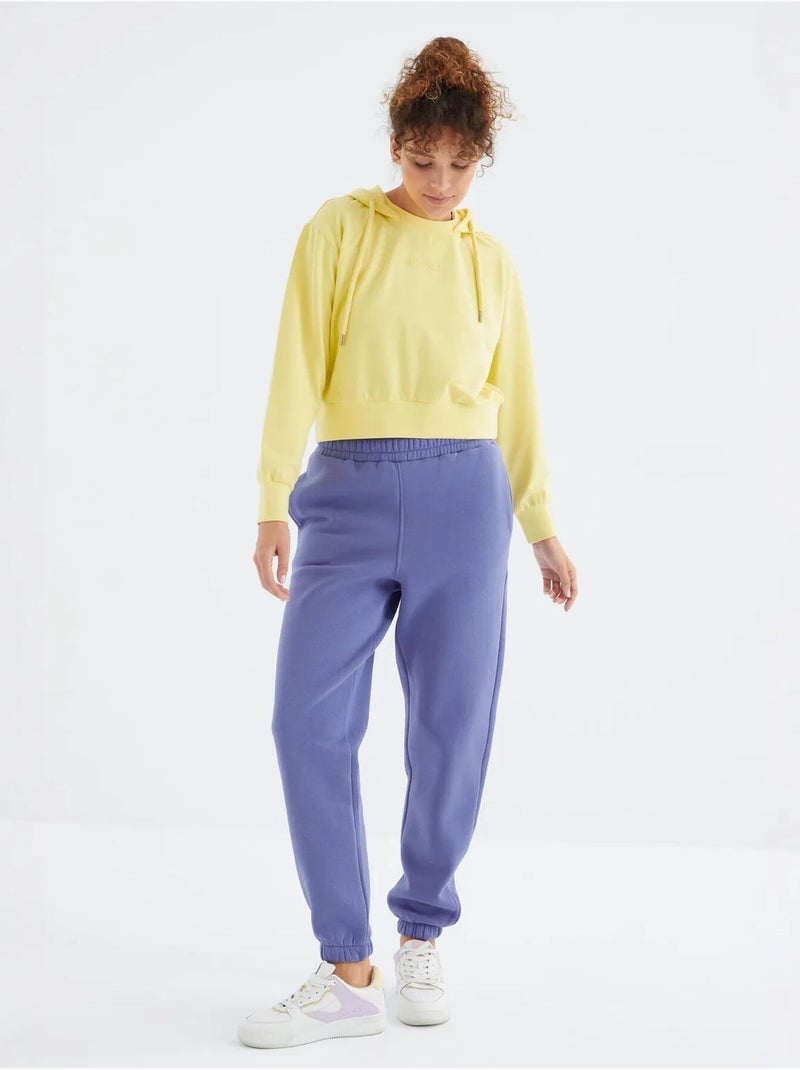 Calças de fato de treino jogger em fleece de cintura subida para mulher tommy Azul - Kiabi