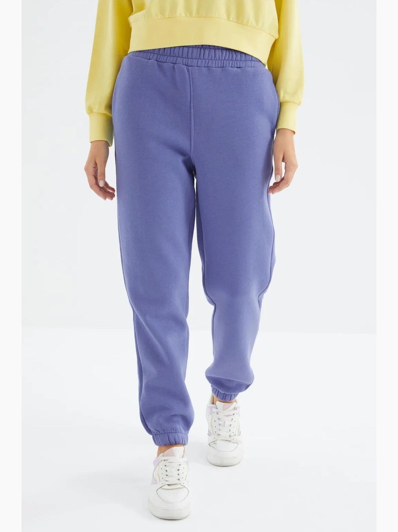 Calças de fato de treino jogger em fleece de cintura subida para mulher tommy Azul - Kiabi