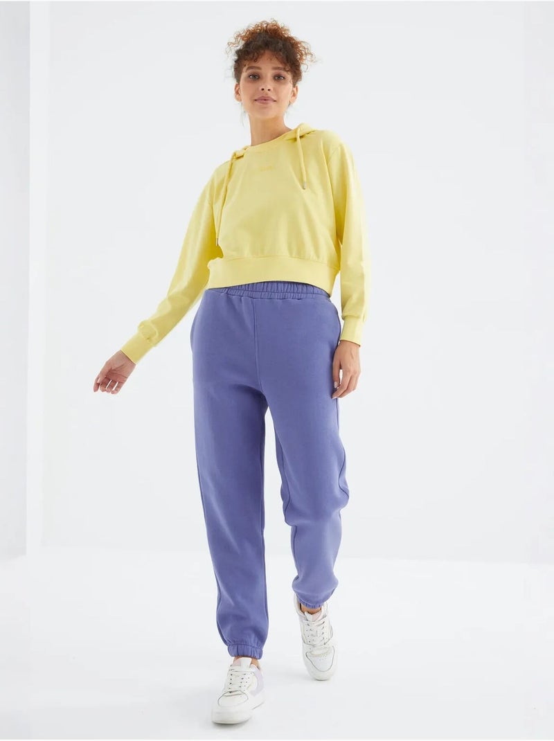 Calças de fato de treino jogger em fleece de cintura subida para mulher tommy Azul - Kiabi