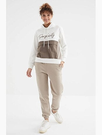 Calças de fato de treino jogger em fleece de cintura subida para mulher tommy