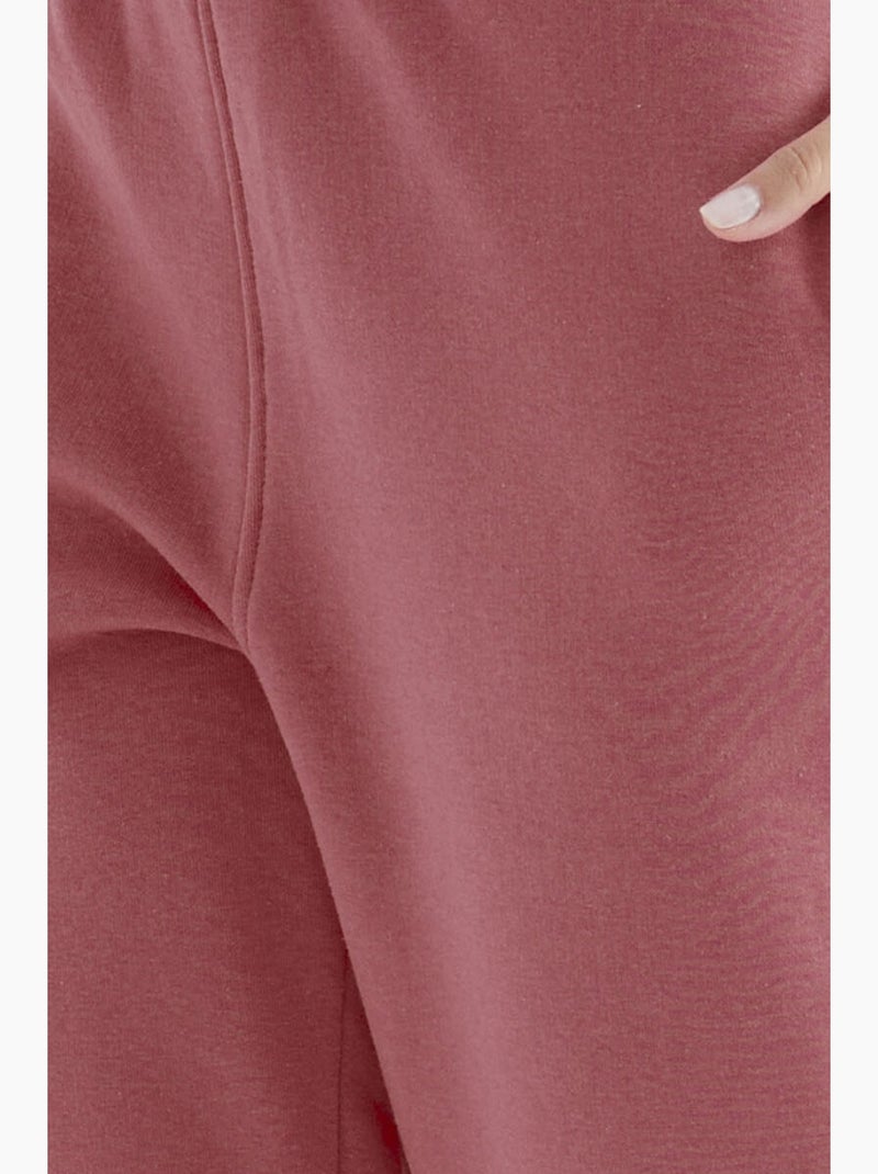Calças de fato de treino jogger em fleece de cintura subida para mulher tommy Rosa velho - Kiabi