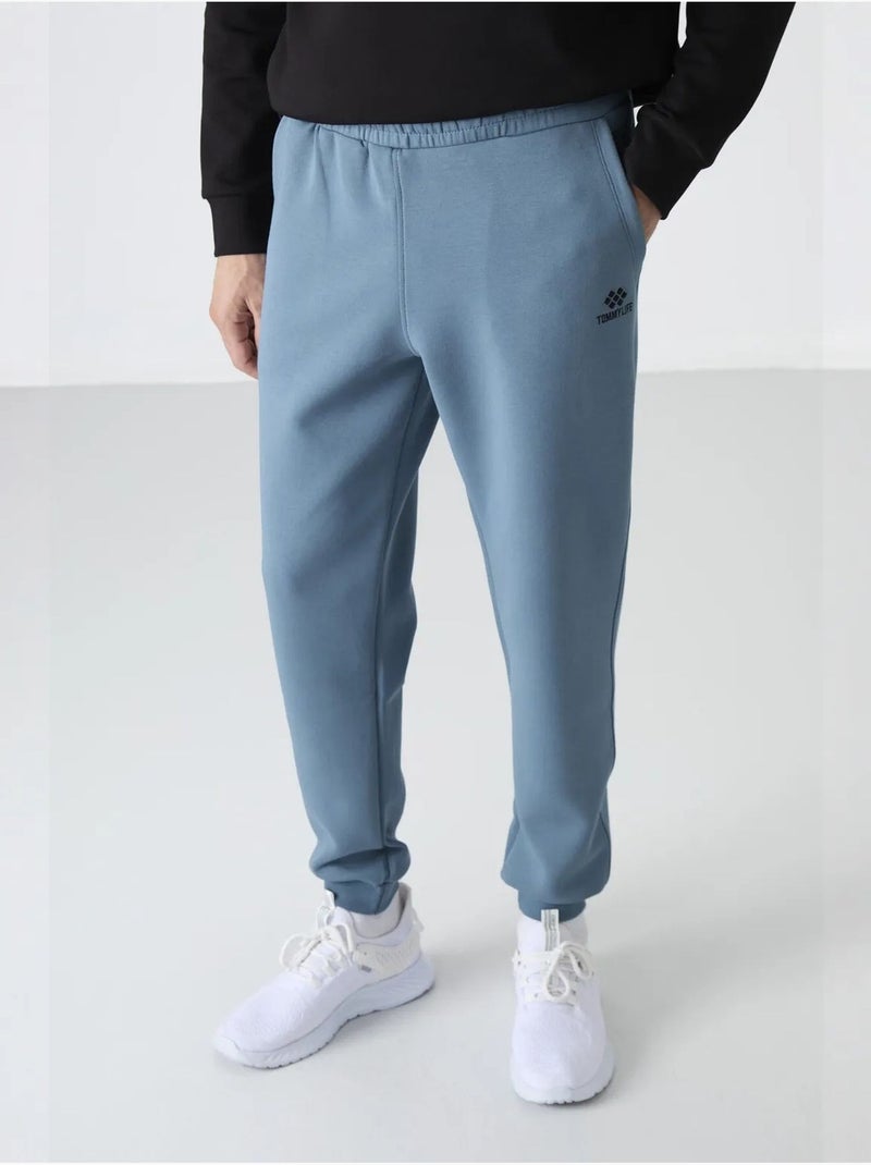 Calças de fato de treino jogger slim para homem tommy Azul-safira - Kiabi