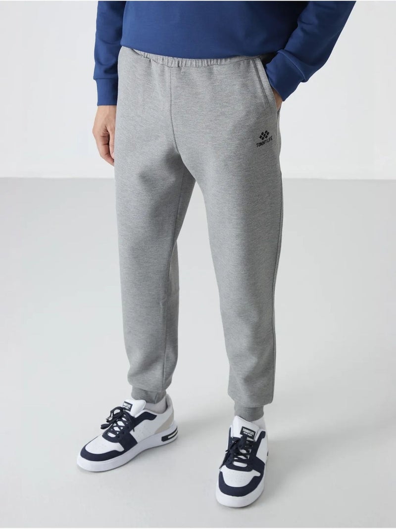 Calças de fato de treino jogger slim para homem tommy Cinza claro - Kiabi