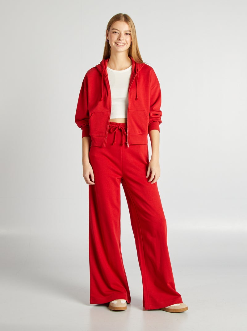 Calças de fato de treino largas e lisas VERMELHO - Kiabi