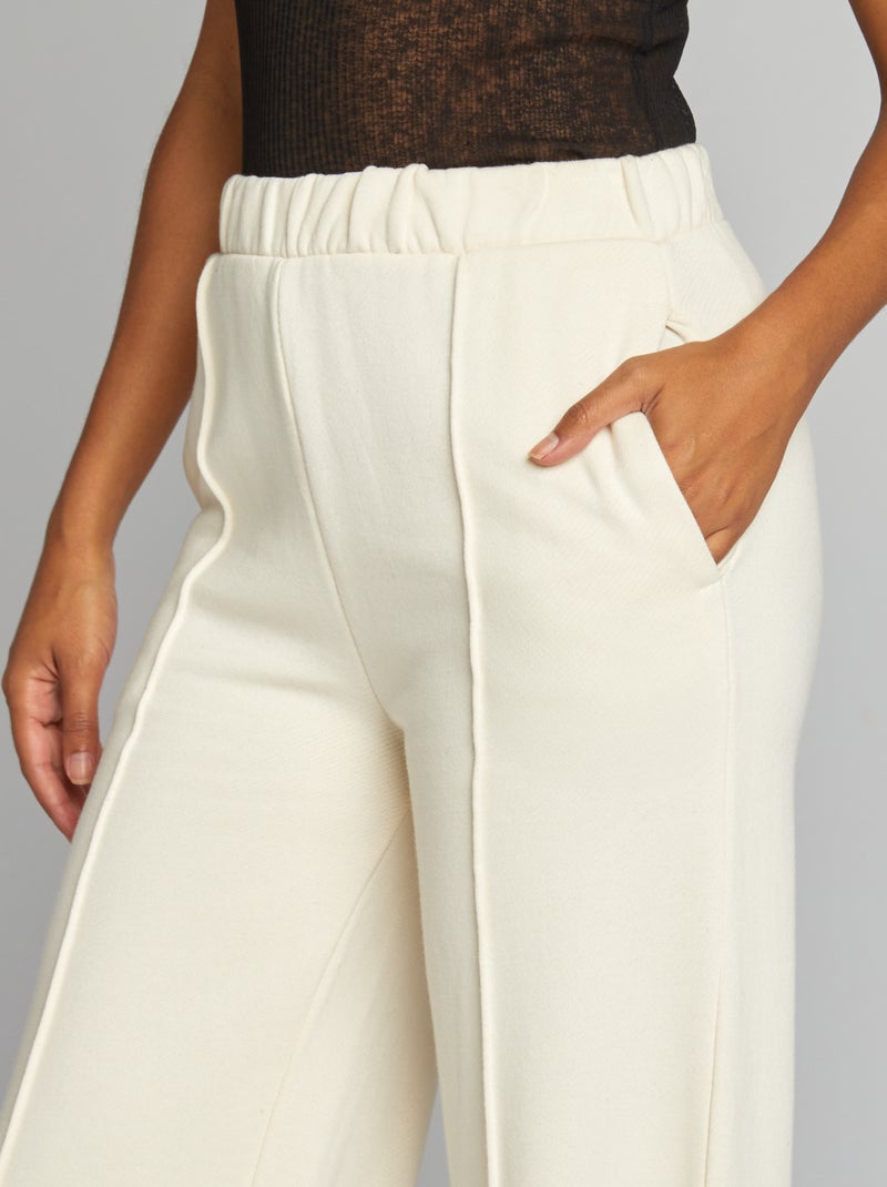 Calças de fato de treino largas em moletão BEGE - Kiabi