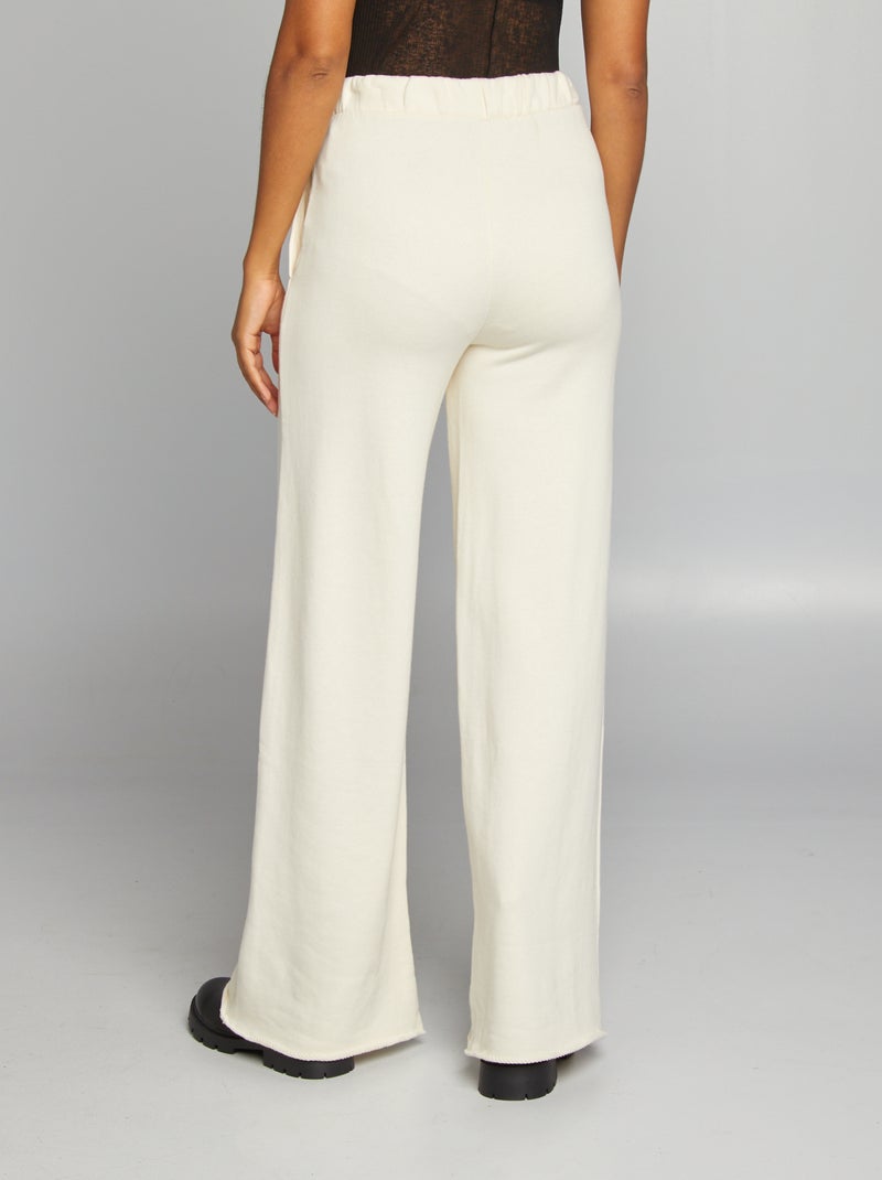 Calças de fato de treino largas em moletão BEGE - Kiabi