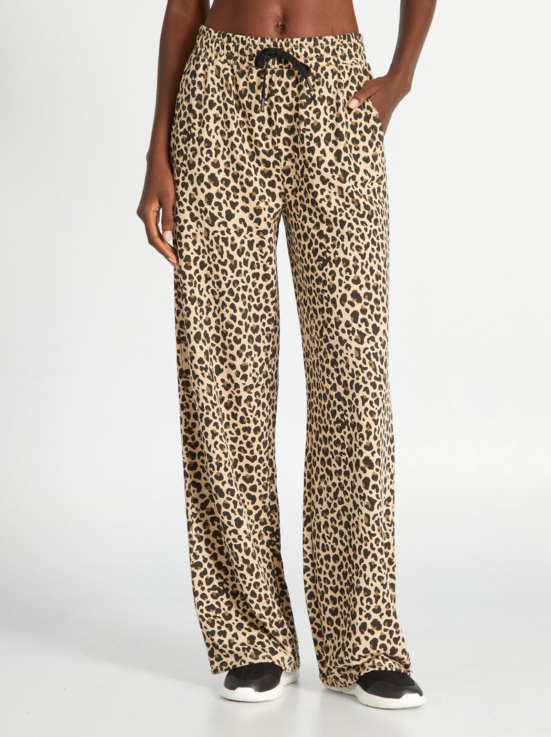 Calças de fato de treino leopardo BEGE - Kiabi