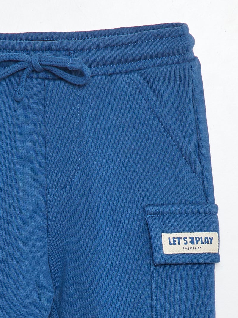 Calças de fato de treino lisas com bolsos com aba AZUL - Kiabi