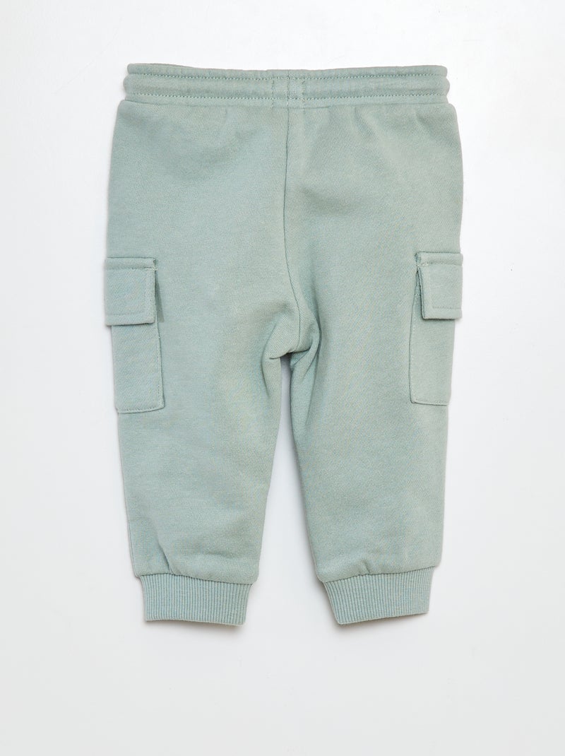 Calças de fato de treino lisas com bolsos com aba VERDE - Kiabi