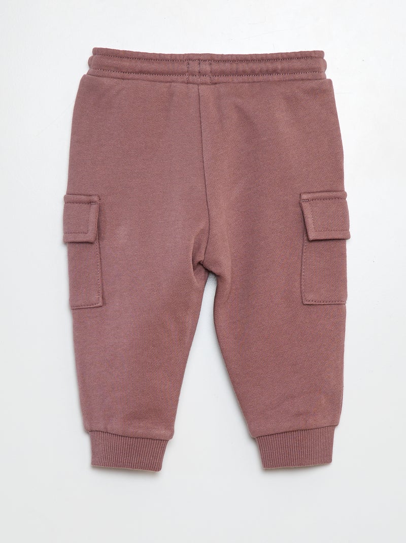 Calças de fato de treino lisas com bolsos com aba VIOLETA - Kiabi