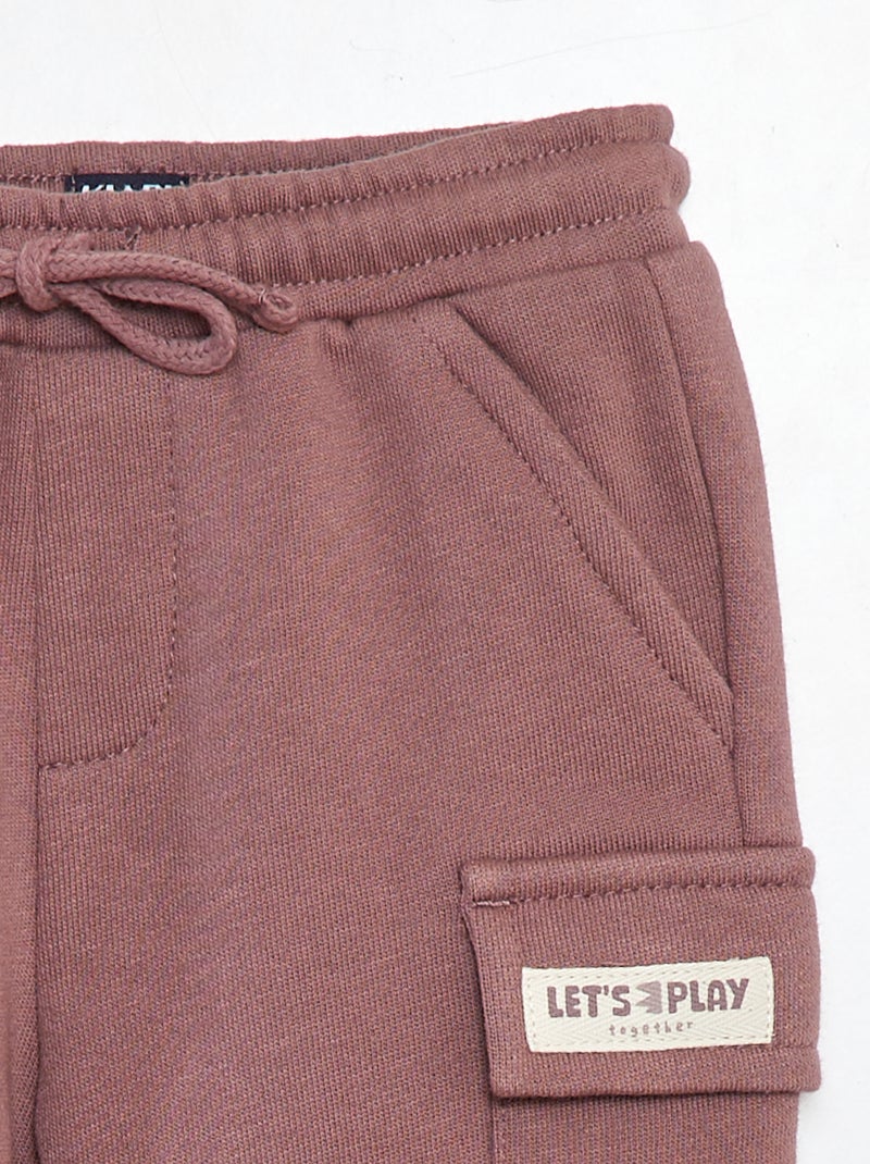 Calças de fato de treino lisas com bolsos com aba VIOLETA - Kiabi