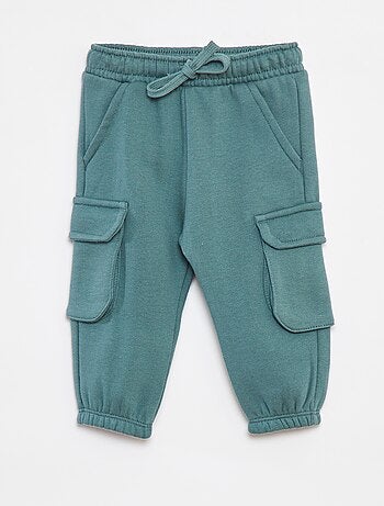 Calças de fato de treino lisas com bolsos grandes