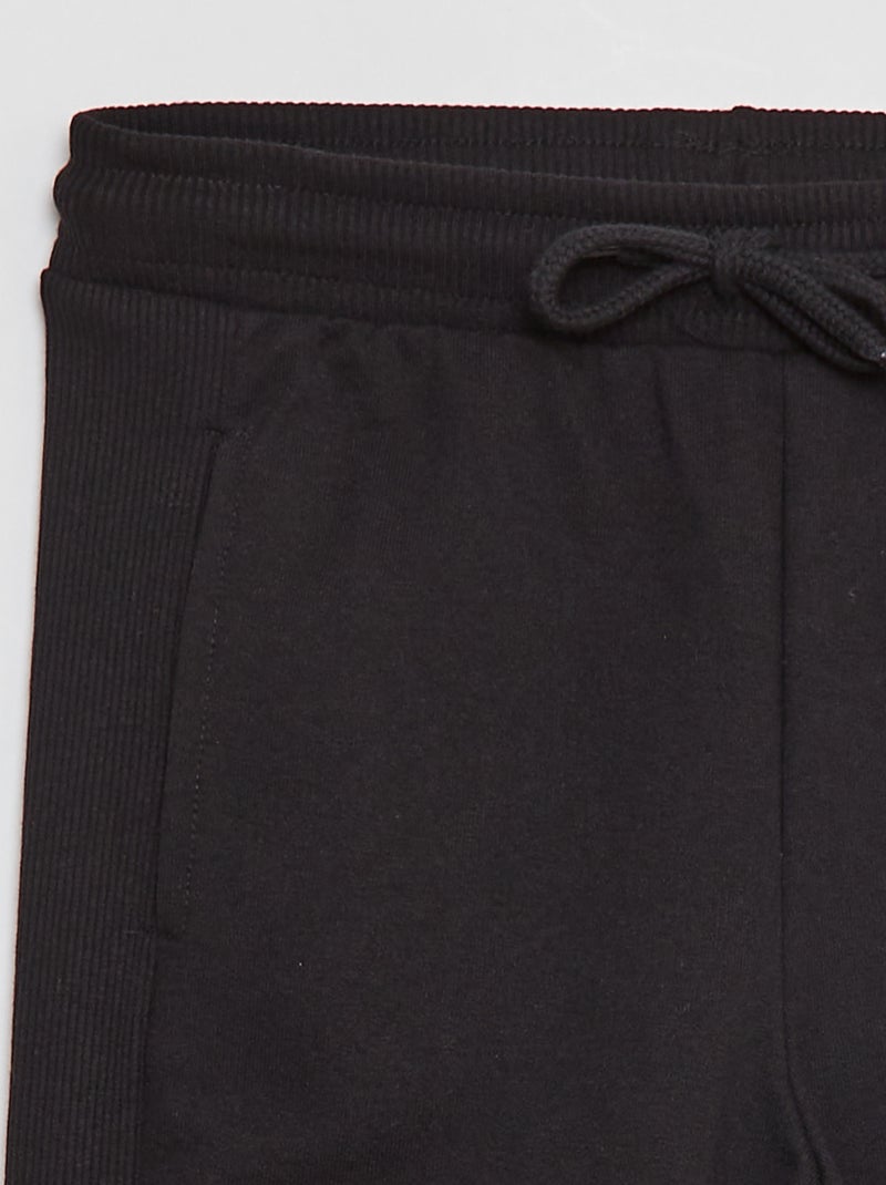 Calças de fato de treino lisas com bolsos Preto - Kiabi
