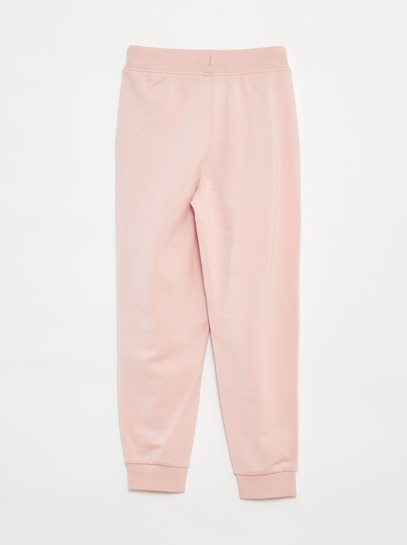 Calças de fato de treino lisas com cós elástico Rosa - Kiabi