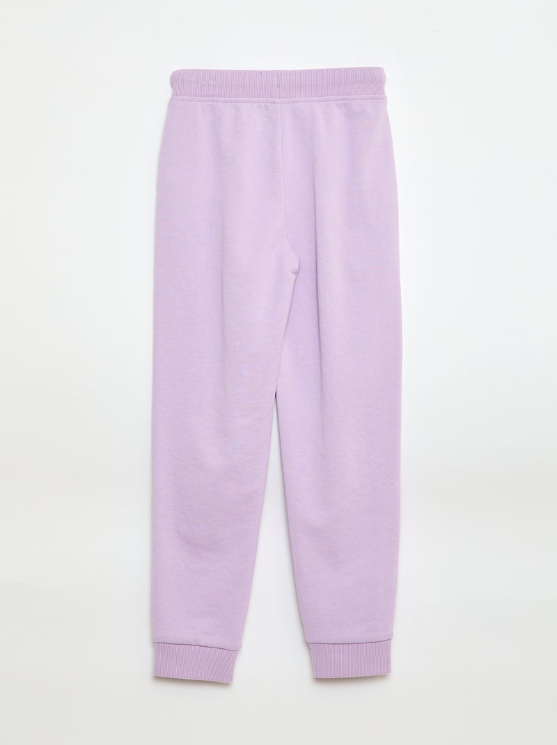 Calças de fato de treino lisas com cós elástico Violeta - Kiabi