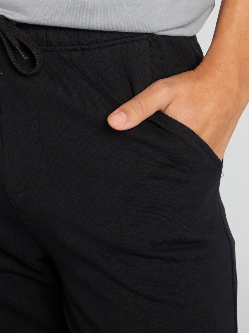 Calças de fato de treino lisas Preto - Kiabi