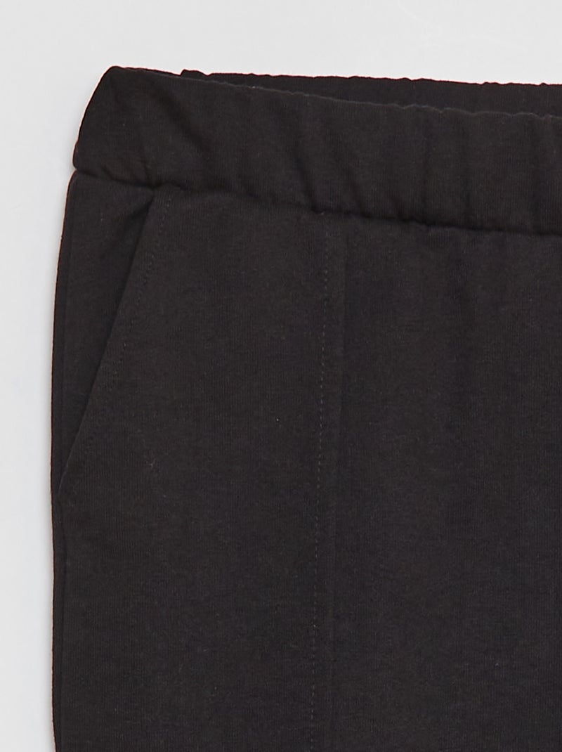 Calças de fato de treino lisas Preto - Kiabi