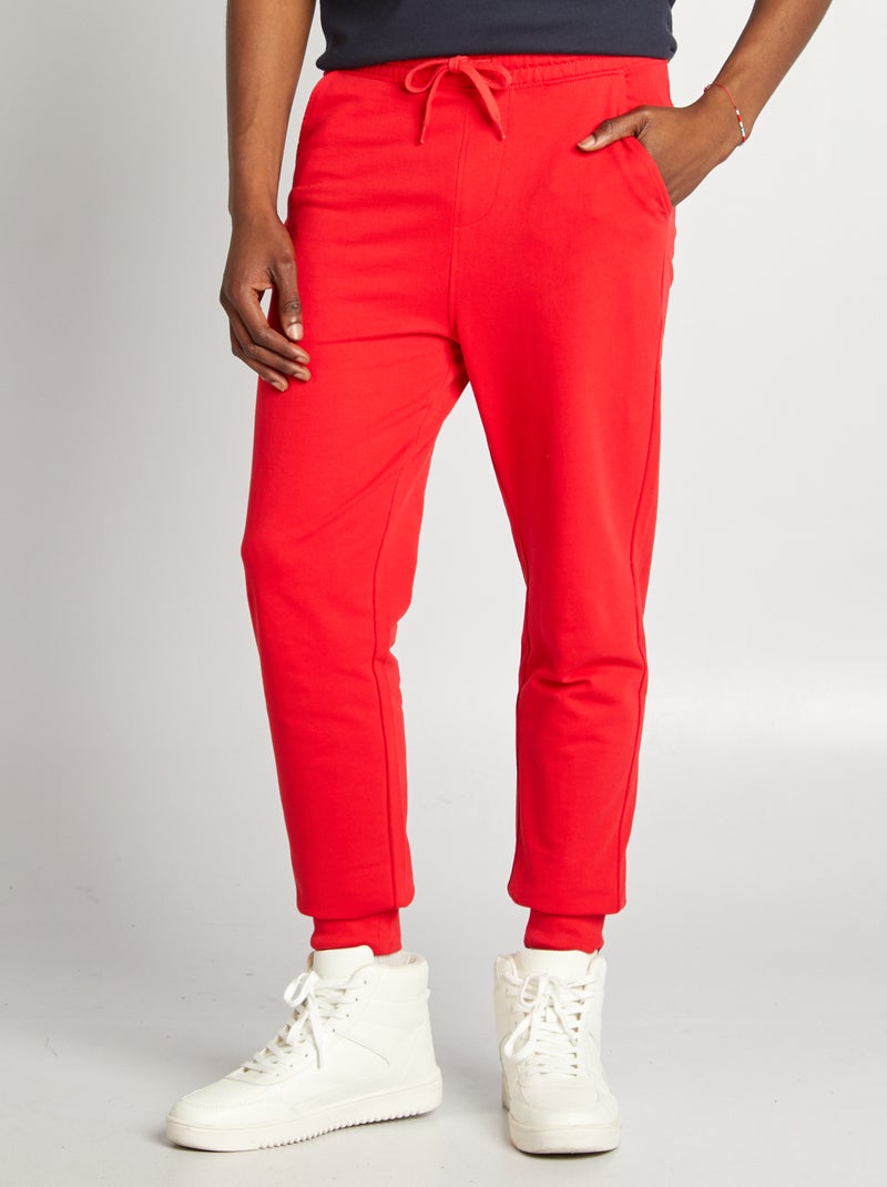 Calças de fato de treino lisas VERMELHO - Kiabi