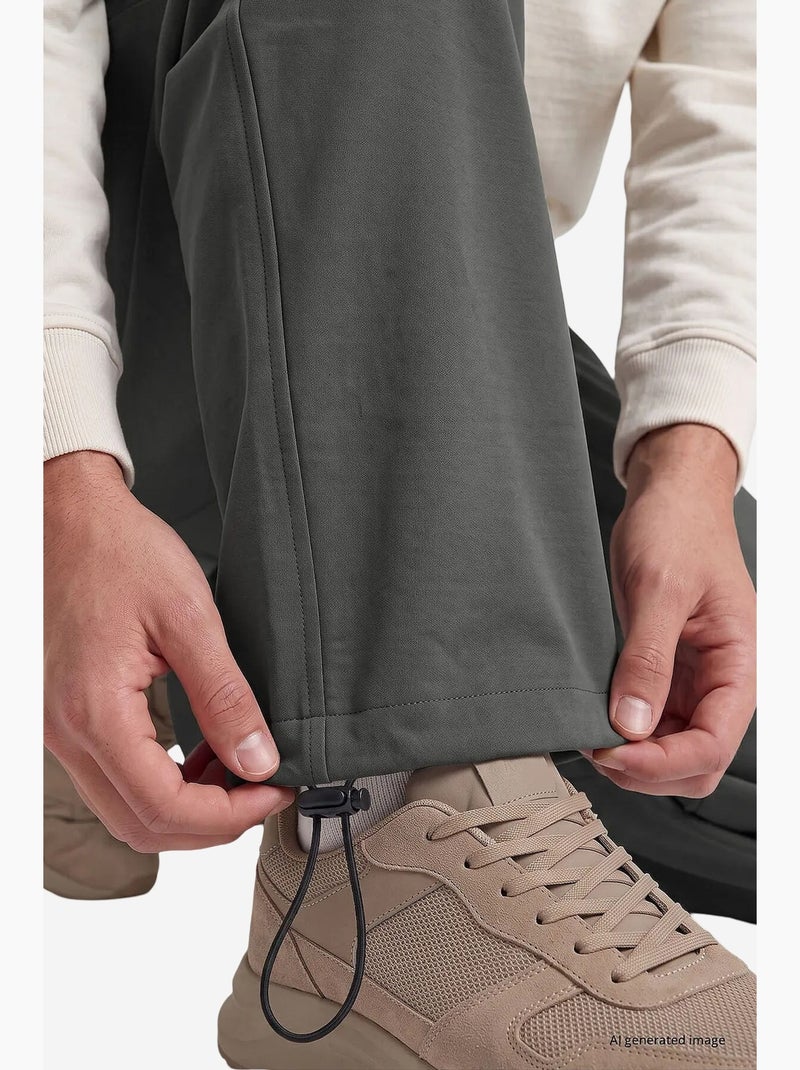 Calças de fato de treino masculinas em mistura de algodão tommy Cinza-preto - Kiabi