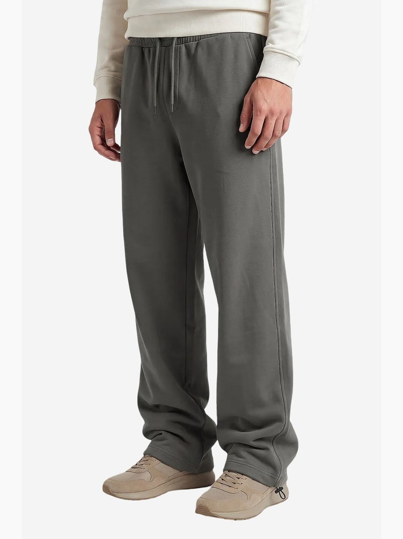Calças de fato de treino masculinas em mistura de algodão tommy Cinza-preto - Kiabi