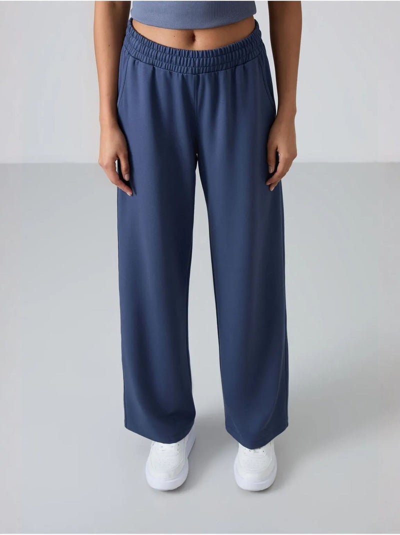 Calças de fato de treino pull-on de perna larga tommy Azul-acinzentado - Kiabi