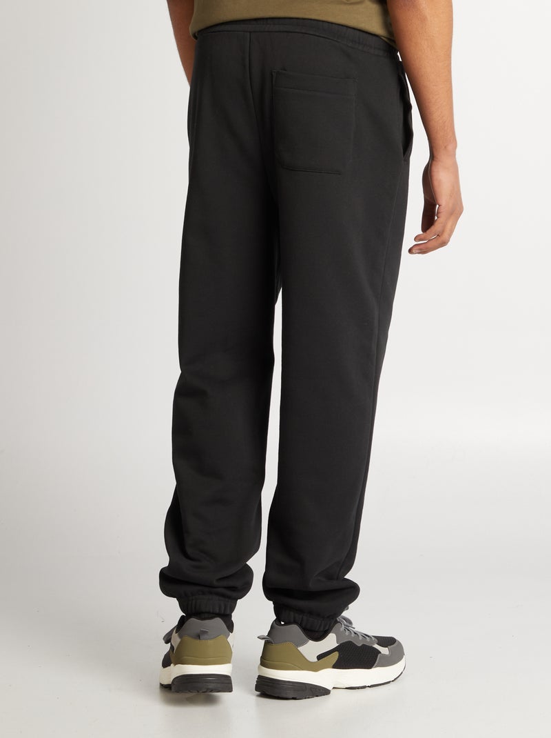 Calças de fato de treino regulares lisas Preto - Kiabi