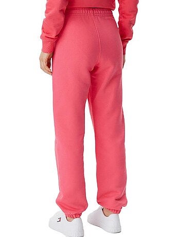 Calças de fato de treino rosa tommy jeans com crachá para mulher