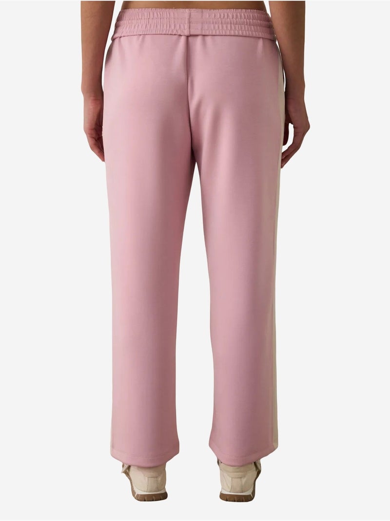 Calças de fato de treino silky feel com cintura normal e painéis penti Rosa velho - Kiabi