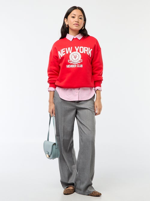 Calças de fato em flanela - Kiabi