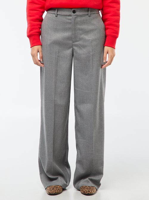 Calças de fato em flanela - Kiabi