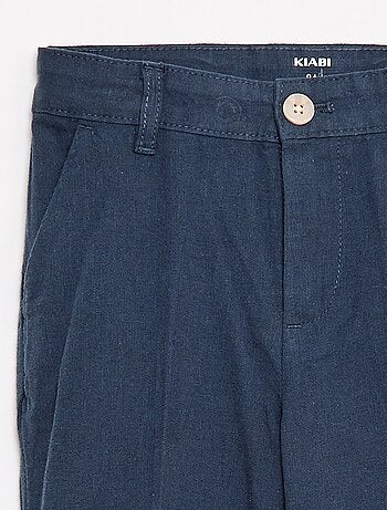 Calças de fato em mistura de linho