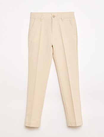 Calças de fato em mistura de linho
