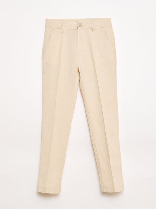 Calças de fato em mistura de linho - Kiabi