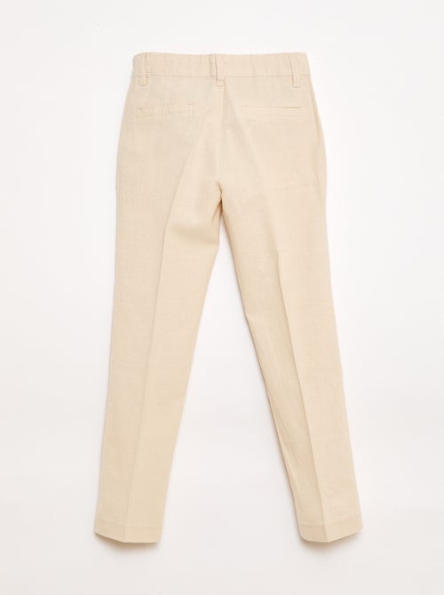 Calças de fato em mistura de linho - Kiabi