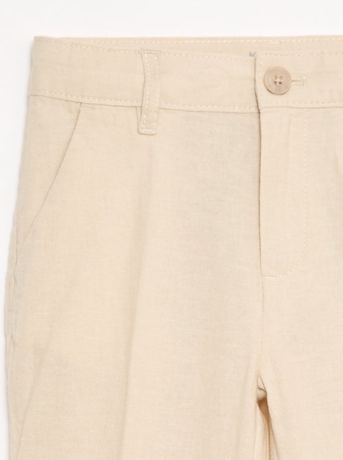 Calças de fato em mistura de linho - Kiabi