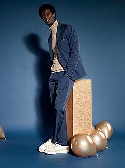 Calças de fato regular em twill - Kiabi