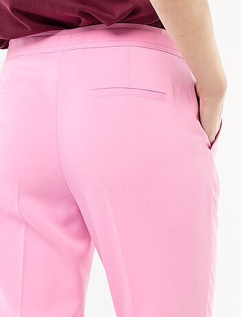 Calças de fato retas lisas