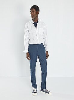 Calças de fato slim em twill - Kiabi