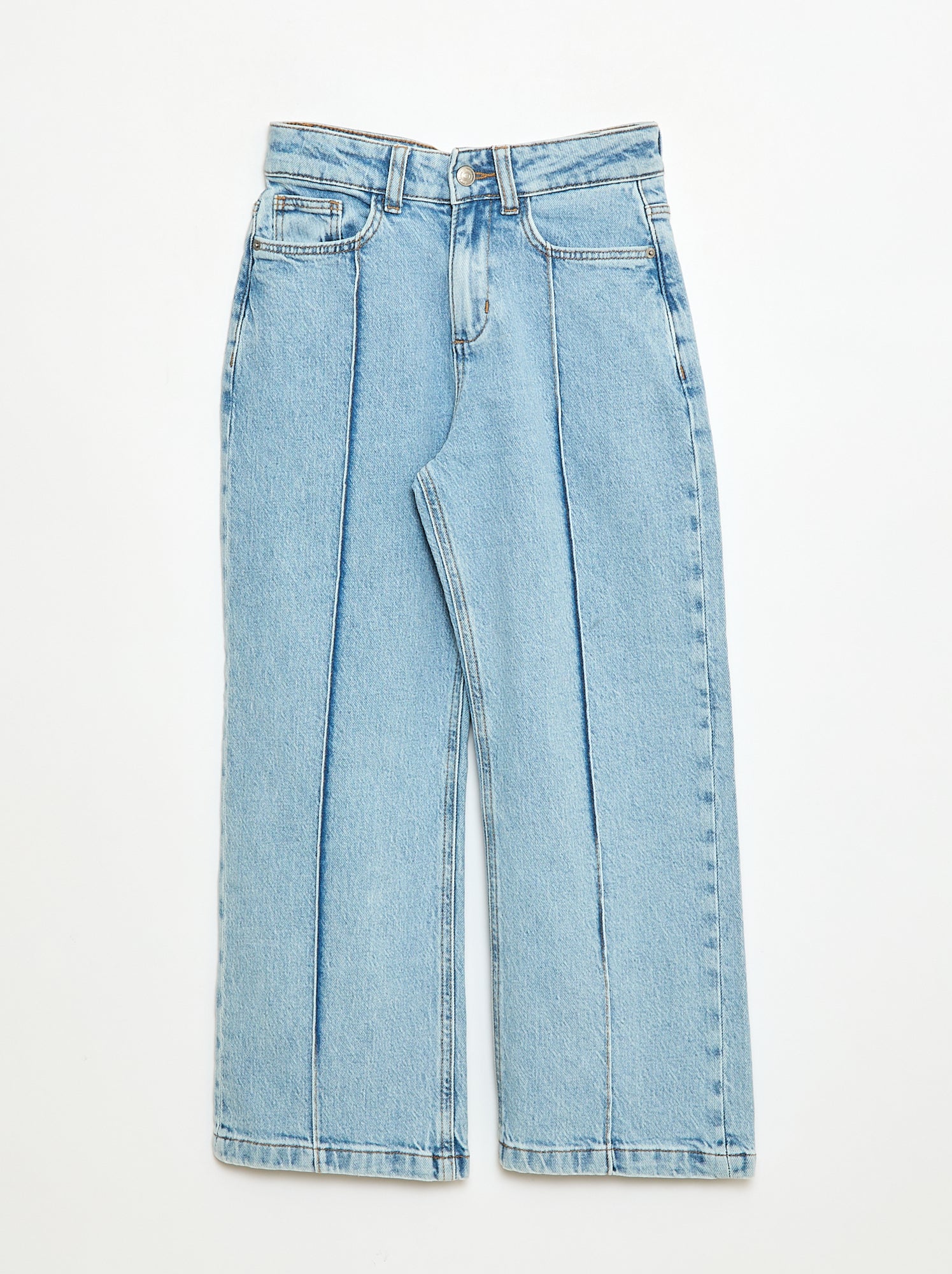 Calças de ganga 5 bolsos com corte largo